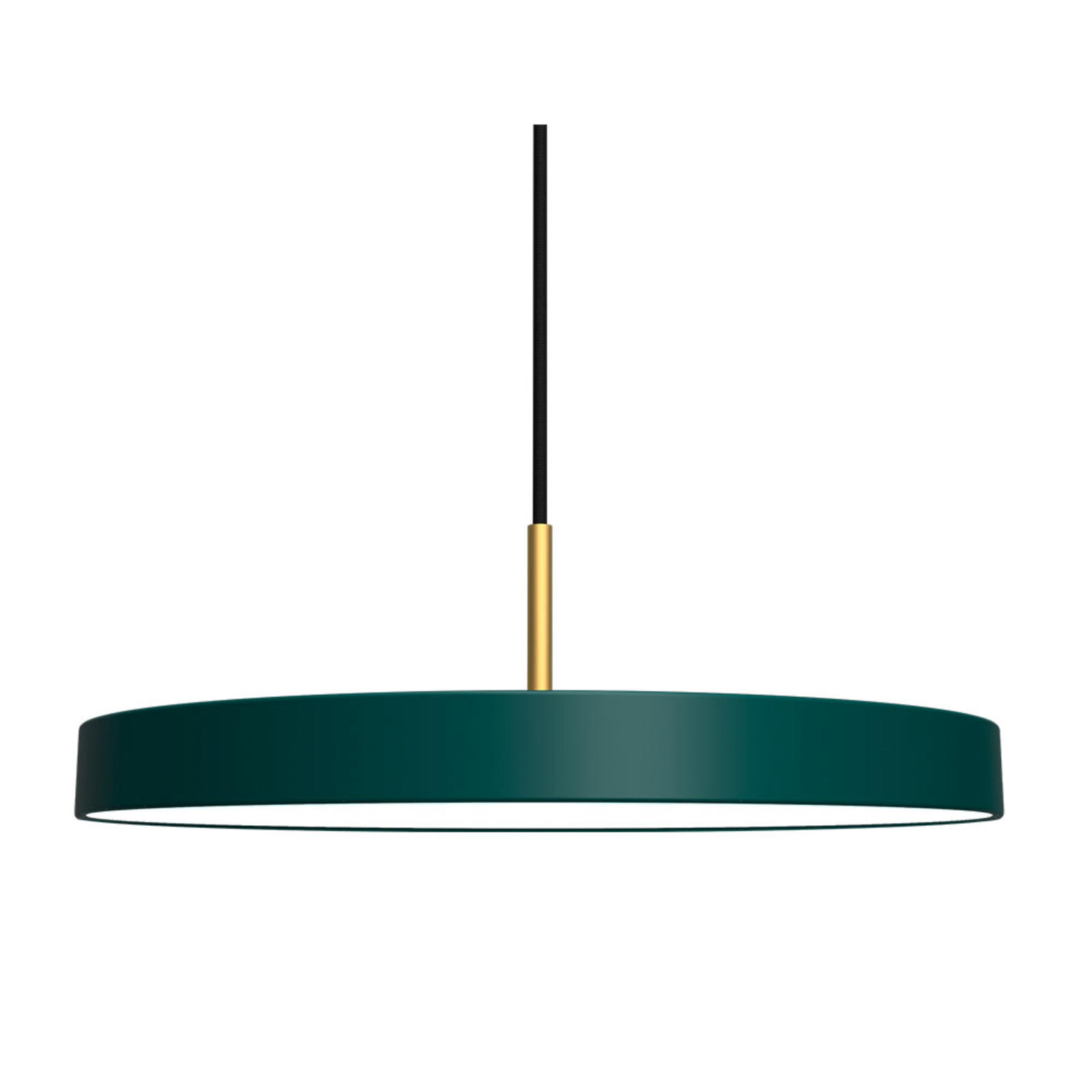 Asteria Medium LED hanging light, green/brass, Ø 43 cm - UMAGE